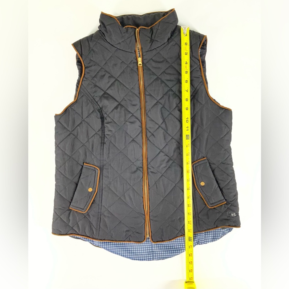 Crown & Ivy Women's XL Black Quilted Puffer Vest Preppy Fall Layer Zip Front - Picture 8 of 12